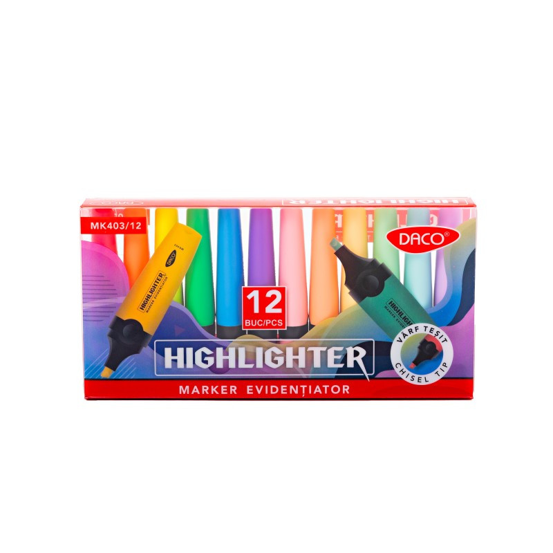 Marker evidentiator, set 12 bucati, DACO
